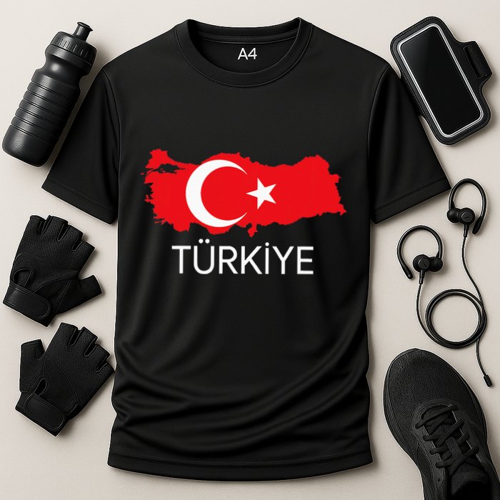 Turkey Flag Design Turkish Flag Turkey Map Harita TüRkiye Cooling Performance Crew T-Shirt