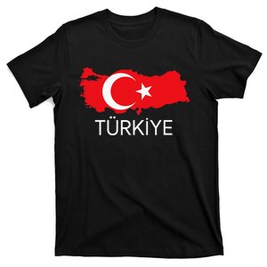 Turkey Flag Design Turkish Flag Turkey Map Harita TüRkiye T-Shirt