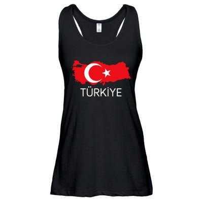 Turkey Flag Design Turkish Flag Turkey Map Harita TüRkiye Ladies Essential Flowy Tank