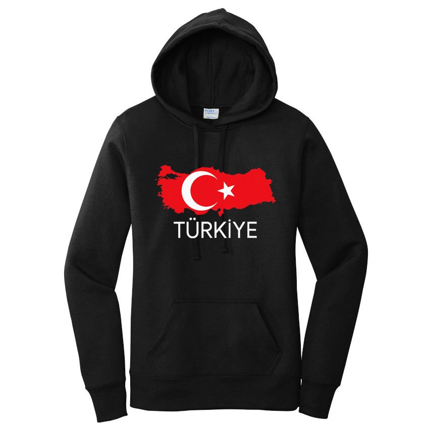 Turkey Flag Design Turkish Flag Turkey Map Harita TüRkiye Women's Pullover Hoodie