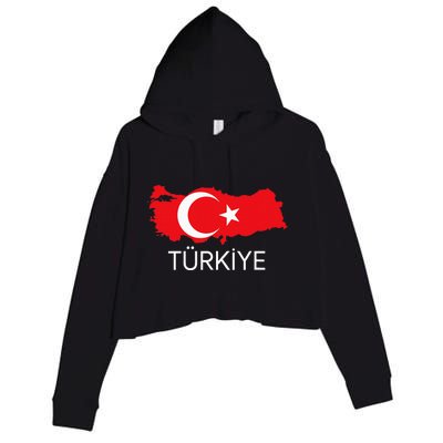 Turkey Flag Design Turkish Flag Turkey Map Harita TüRkiye Crop Fleece Hoodie