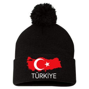 Turkey Flag Design Turkish Flag Turkey Map Harita TüRkiye Pom Pom 12in Knit Beanie