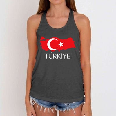 Turkey Flag Design Turkish Flag Turkey Map Harita TüRkiye Women's Knotted Racerback Tank