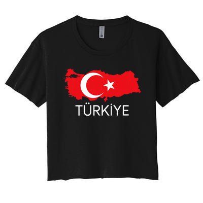 Turkey Flag Design Turkish Flag Turkey Map Harita TüRkiye Women's Crop Top Tee