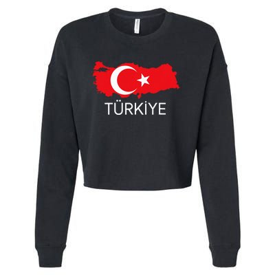 Turkey Flag Design Turkish Flag Turkey Map Harita TüRkiye Cropped Pullover Crew