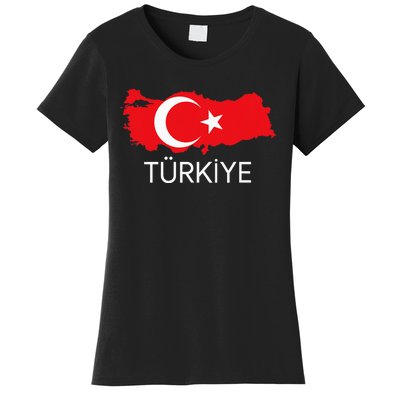 Turkey Flag Design Turkish Flag Turkey Map Harita TüRkiye Women's T-Shirt