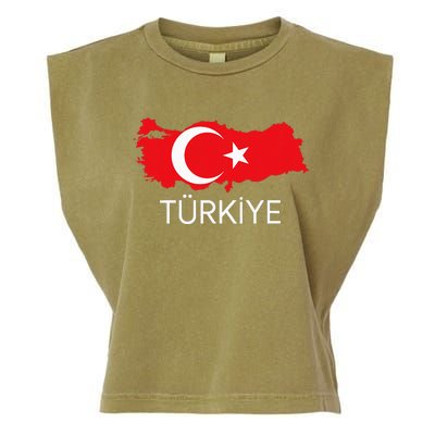 Turkey Flag Design Turkish Flag Turkey Map Harita TüRkiye Garment-Dyed Women's Muscle Tee