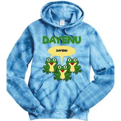 Three Frogs Dayenu Funny Pesach Passover Tie Dye Hoodie