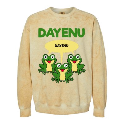 Three Frogs Dayenu Funny Pesach Passover Colorblast Crewneck Sweatshirt