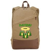 Three Frogs Dayenu Funny Pesach Passover Cotton Canvas Backpack
