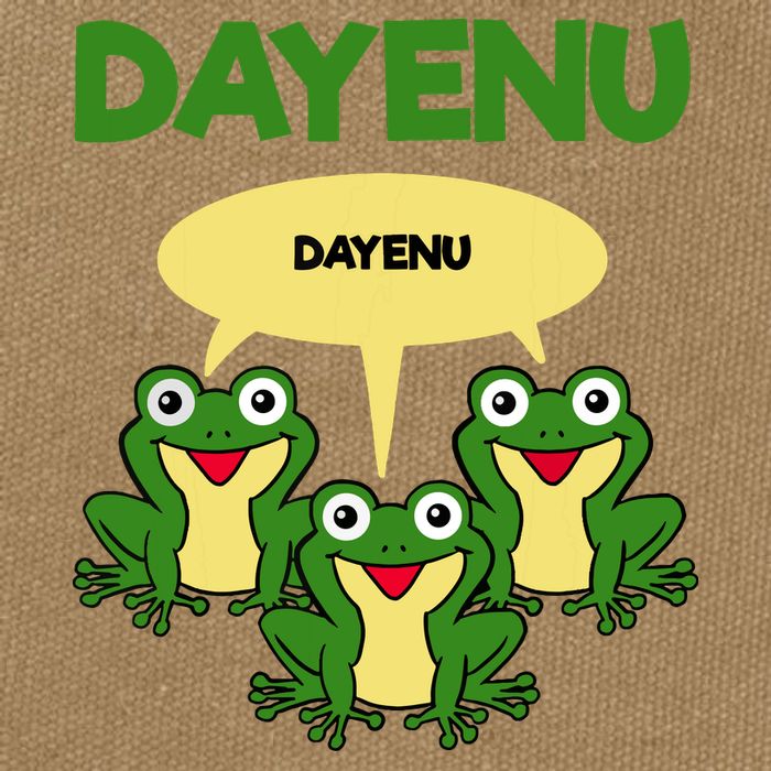 Three Frogs Dayenu Funny Pesach Passover Cotton Canvas Backpack