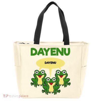 Three Frogs Dayenu Funny Pesach Passover Zip Tote Bag