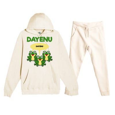 Three Frogs Dayenu Funny Pesach Passover Premium Hooded Sweatsuit Set