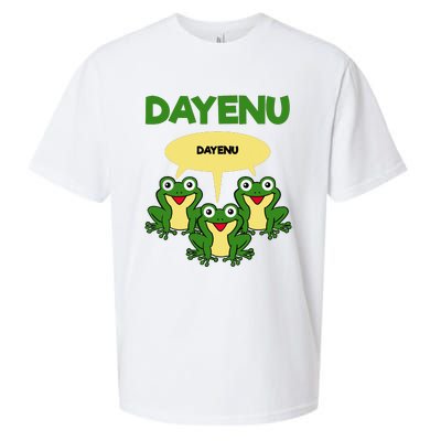 Three Frogs Dayenu Funny Pesach Passover Sueded Cloud Jersey T-Shirt