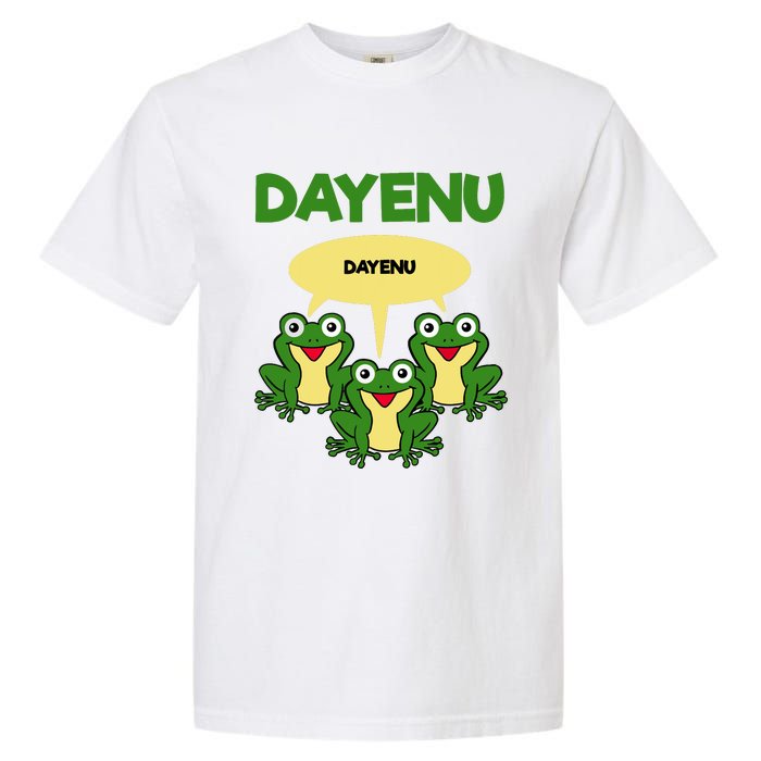 Three Frogs Dayenu Funny Pesach Passover Garment-Dyed Heavyweight T-Shirt