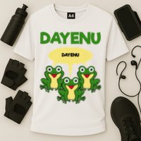 Three Frogs Dayenu Funny Pesach Passover Cooling Performance Crew T-Shirt