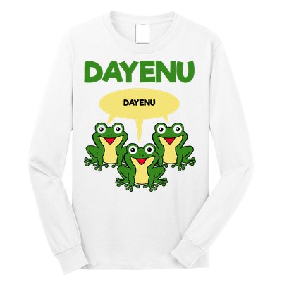 Three Frogs Dayenu Funny Pesach Passover Long Sleeve Shirt