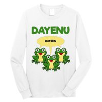 Three Frogs Dayenu Funny Pesach Passover Long Sleeve Shirt