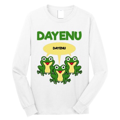 Three Frogs Dayenu Funny Pesach Passover Long Sleeve Shirt