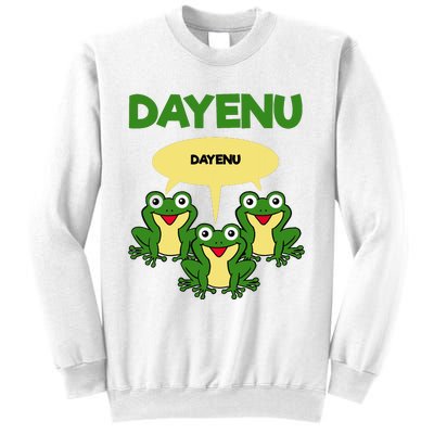 Three Frogs Dayenu Funny Pesach Passover Sweatshirt