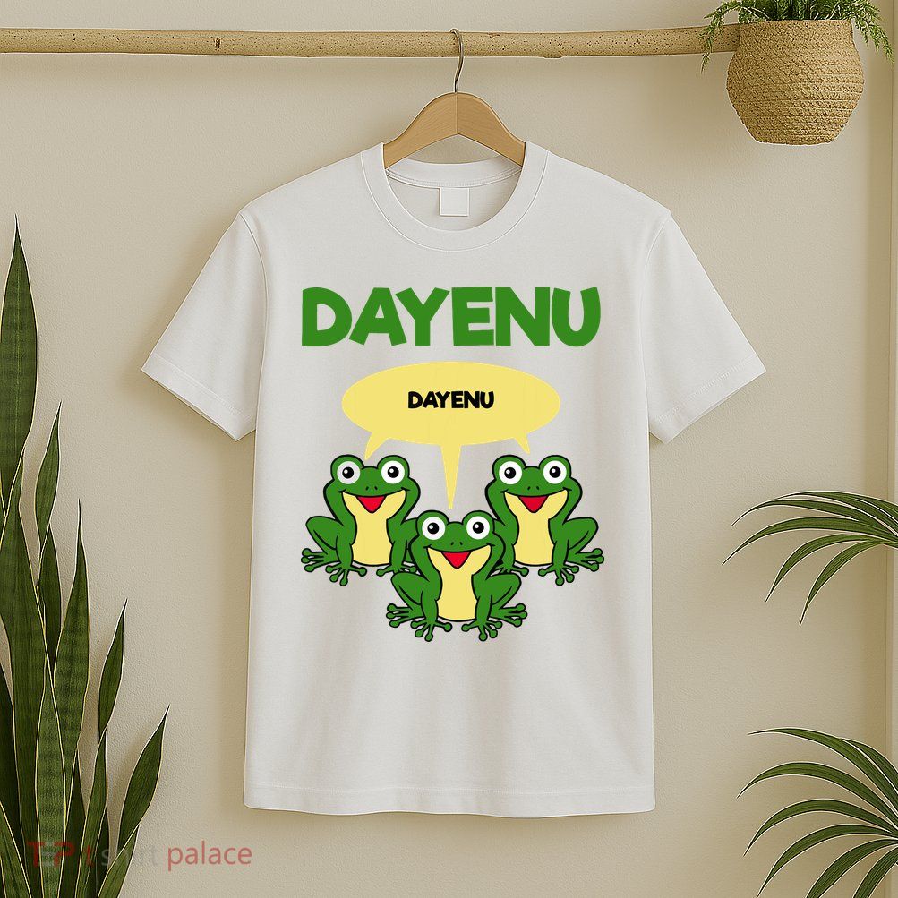 Three Frogs Dayenu Funny Pesach Passover T-Shirt