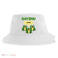Three Frogs Dayenu Funny Pesach Passover Sustainable Bucket Hat