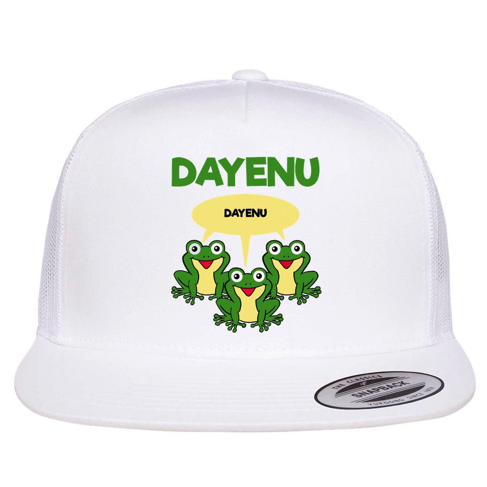 Three Frogs Dayenu Funny Pesach Passover Flat Bill Trucker Hat