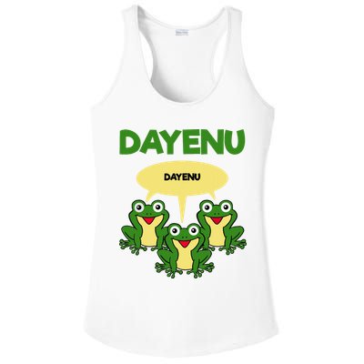 Three Frogs Dayenu Funny Pesach Passover Ladies PosiCharge Competitor Racerback Tank
