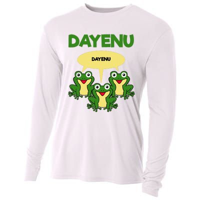 Three Frogs Dayenu Funny Pesach Passover Cooling Performance Long Sleeve Crew