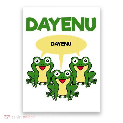Three Frogs Dayenu Funny Pesach Passover Poster