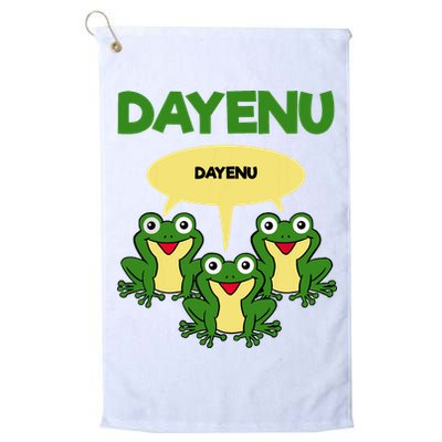 Three Frogs Dayenu Funny Pesach Passover Golf Towel