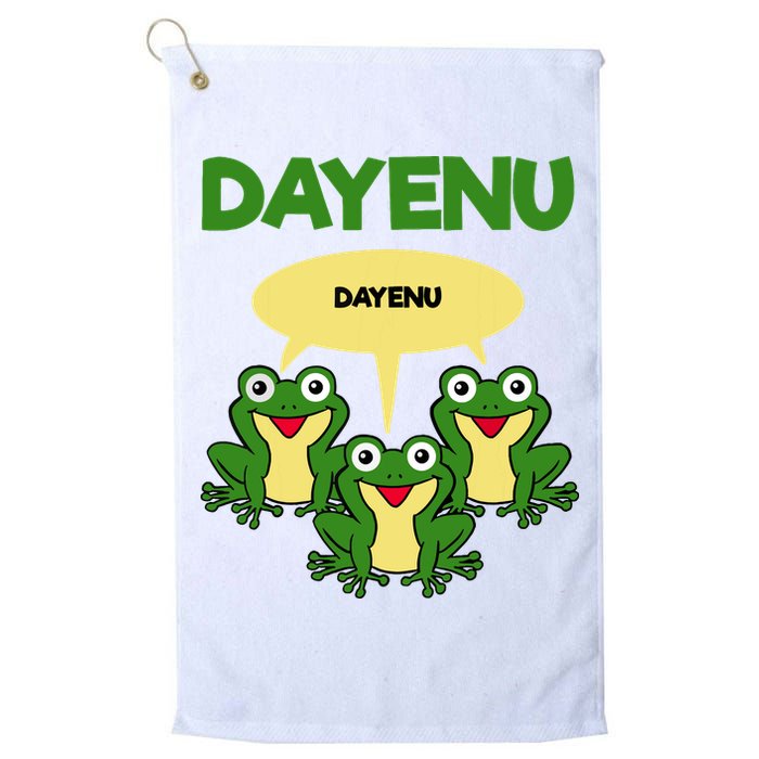 Three Frogs Dayenu Funny Pesach Passover Golf Towel