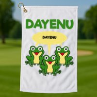 Three Frogs Dayenu Funny Pesach Passover Golf Towel