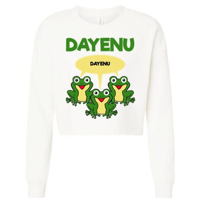 Three Frogs Dayenu Funny Pesach Passover Cropped Pullover Crew