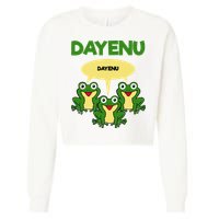 Three Frogs Dayenu Funny Pesach Passover Cropped Pullover Crew