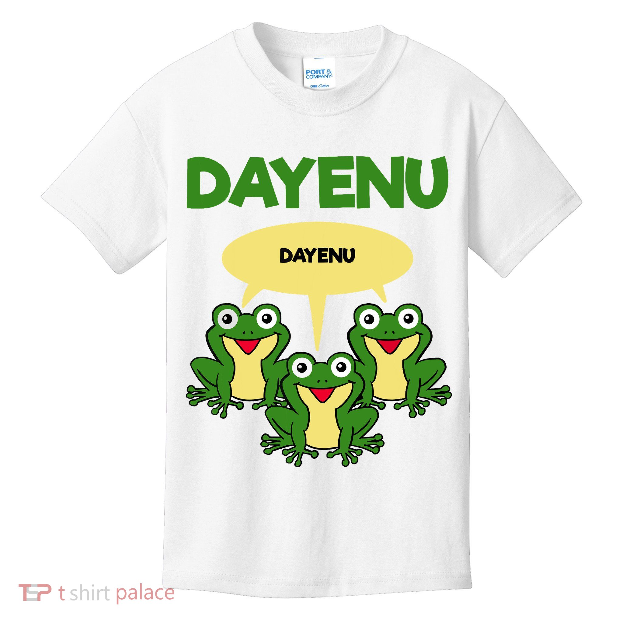Three Frogs Dayenu Funny Pesach Passover Kids T-Shirt