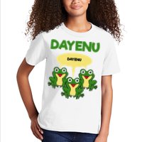 Three Frogs Dayenu Funny Pesach Passover Kids T-Shirt