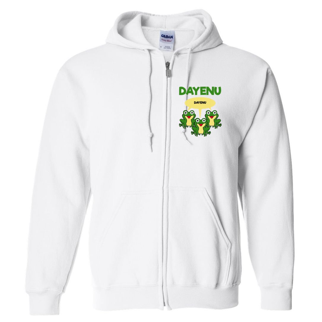 Three Frogs Dayenu Funny Pesach Passover Full Zip Hoodie