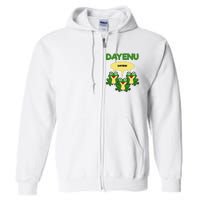 Three Frogs Dayenu Funny Pesach Passover Full Zip Hoodie