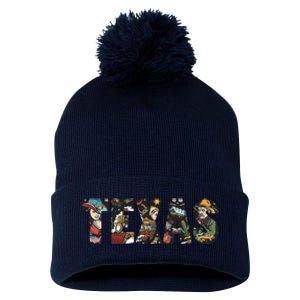 Texas Floral Design Pom Pom 12in Knit Beanie