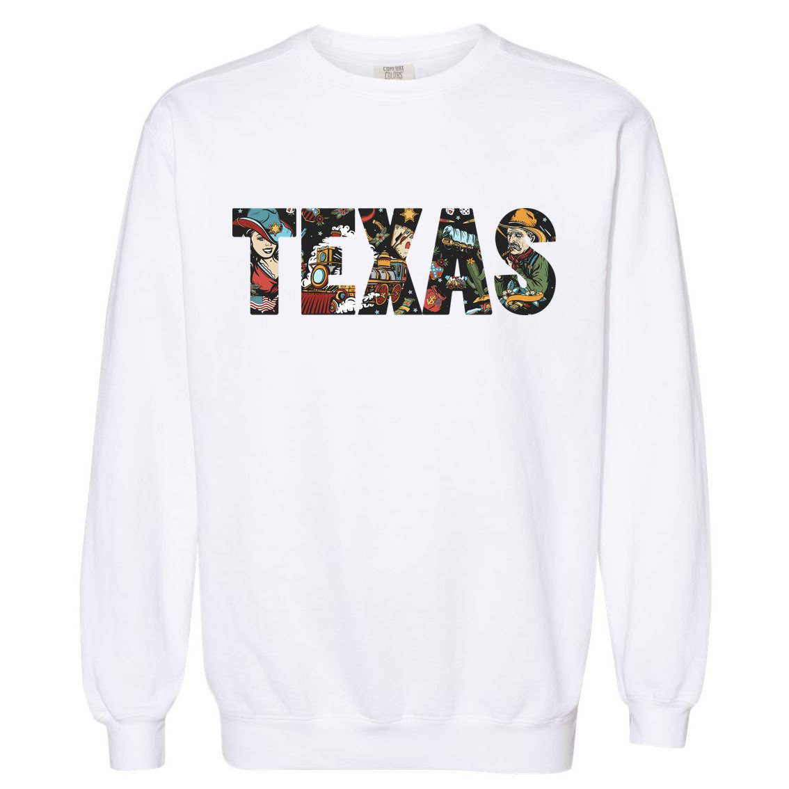 Texas Floral Design Garment-Dyed Sweatshirt