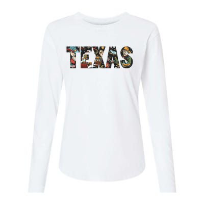 Texas Floral Design Womens Cotton Relaxed Long Sleeve T-Shirt