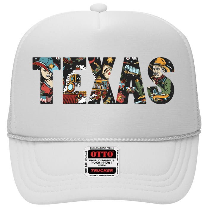 Texas Floral Design High Crown Mesh Back Trucker Hat