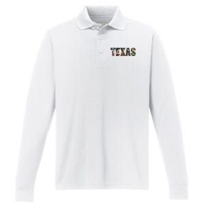 Texas Floral Design Performance Long Sleeve Polo