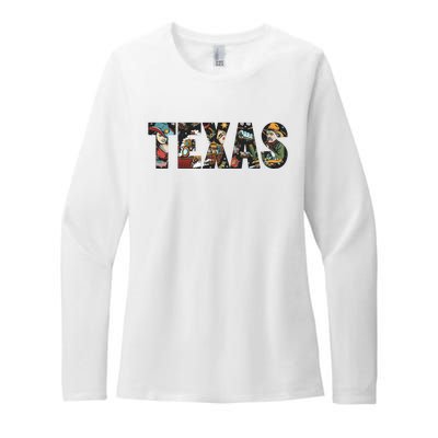 Texas Floral Design Womens CVC Long Sleeve Shirt