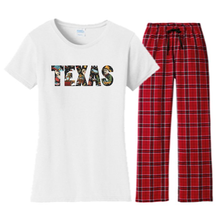 Texas Floral Design Women's Flannel Pajama Set