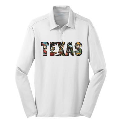 Texas Floral Design Silk Touch Performance Long Sleeve Polo