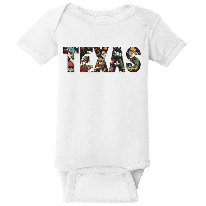 Texas Floral Design Baby Bodysuit