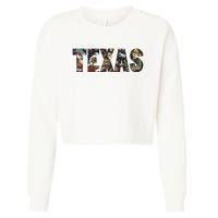 Texas Floral Design Cropped Pullover Crew