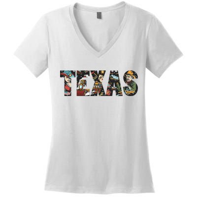 Texas Floral Design Women's V-Neck T-Shirt